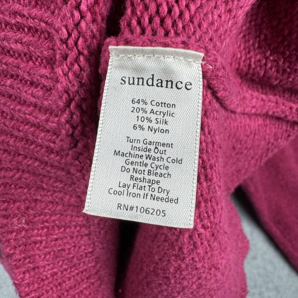 Sundance Sweater Womens XL Pink Turtleneck Cable Pullover Chunky Cotton Silk - Picture 5 of 8